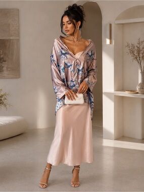 100% silk 2 sides shawl Women's Floral